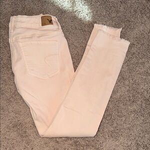 American Eagle Light Pink Jegging Super Stretch Ankle Jeans